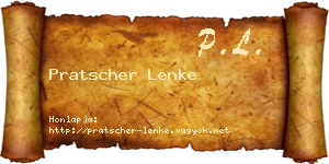 Pratscher Lenke névjegykártya